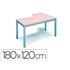 Mesa Rocada Serie Executive 180X120 Cm Izquierda Acabado Ad04 Aluminio/Blanco