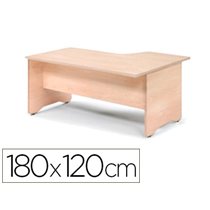 Mesa Rocada Serie Work 180X120 Cm Izquierda Acabado Aa01 Haya/Haya