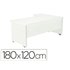 Mesa Rocada Serie Work 180X120 Cm Izquierda Acabado Aw04 Blanco/Blanco