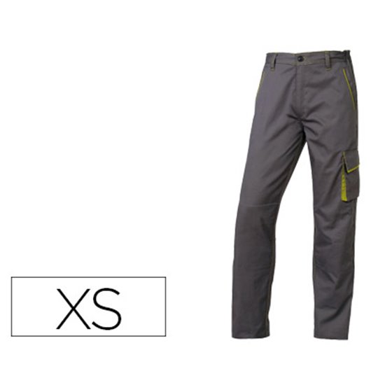Pantalon De Trabajo Deltaplus Cintura Ajustable 5 Bolsillos Color Gris Verde Talla Xs