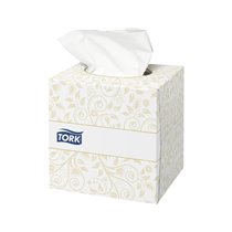 Pañuelos Faciales Tork Extrasuaves 2 Capas 20,9X20 Cm Caja Cubo De 100 Unidades