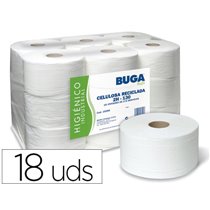 Papel Higienico Industrial Gofrado Buga Reciclado 2 Capas 130 M