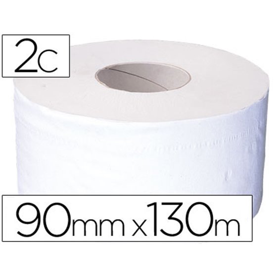 Papel Higienico Jumbo 2 Capas Celulosa Pura Rollo De 91 Mt Para Dispensador 925