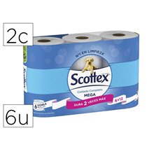 Papel Higienico Scottex Megarrollo Doble Largo 2 Capas Paquete De 6 Rollos