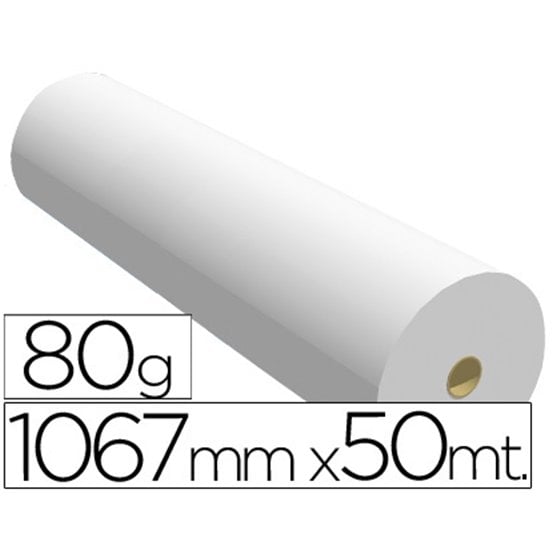 Papel Reprografia Para Plotter 1067Mmx50Mt 80Gr Impresion Ink-Jet