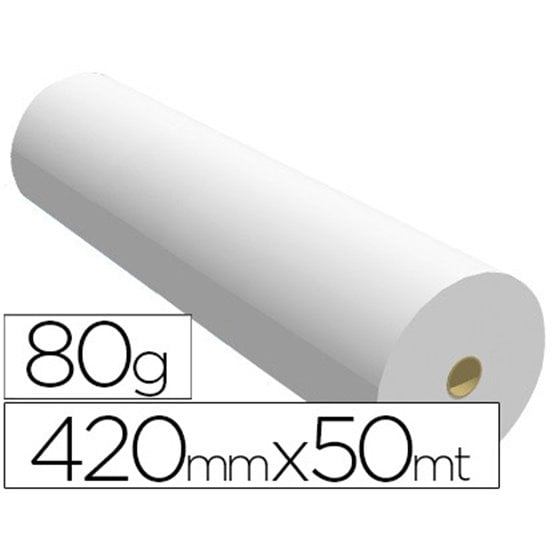 Papel Reprografia Para Plotter 420Mmx50Mt 80Gr Impresion Ink-Jet