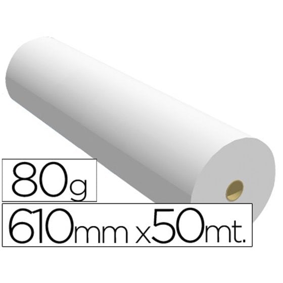 Papel Reprografia Para Plotter 610Mmx50Mt 80Gr Impresion Ink-Jet