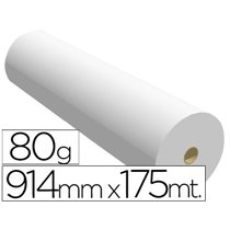 Papel Reprografia Para Plotter 914Mmx175Mt 80Gr