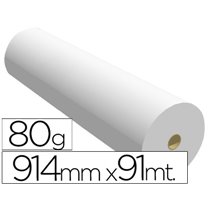 Papel Reprografia Para Plotter 914Mmx91Mt 80Gr Impresion Ink-Jet