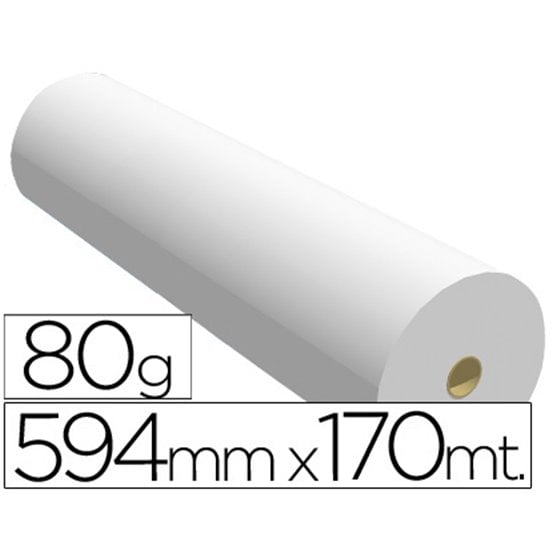 Papel Reprografia Ppc Para Plotter 594X170Mt 80 Gr
