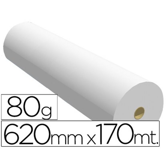 Papel Reprografia Ppc Para Plotter 620X170Mt 80Gr