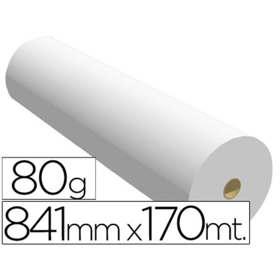 Papel Reprografia Ppc Para Plotter 841X170Mt 80Gr