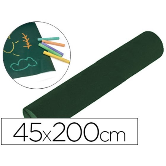 Pizarra Liderpapel Para Tiza Adhesiva Rollo 45X200 Cm Color Negro O Verde