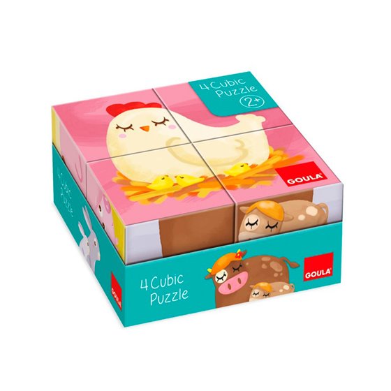 Puzle Goula Cubos De Carton 6 Escenas Diferentes 4 Piezas
