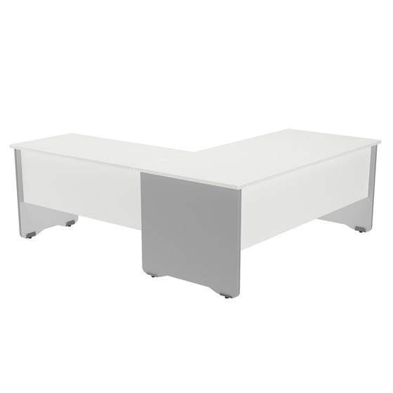 Ala Para Mesa Rocada Serie Work 100X60 Cm Acabado Ab04 Aluminio/Blanco