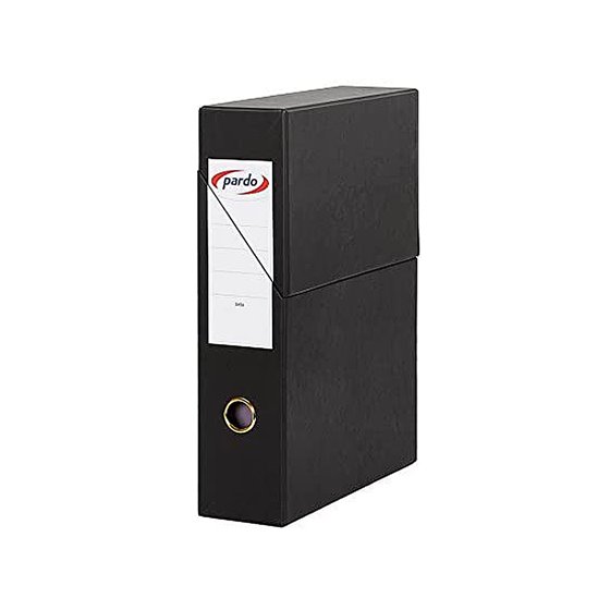 Archivador Con Tapa Pardo Carton Forrado Ollao Lomo Din A4 80 Mm Color Negro 335X250X80 Mm
