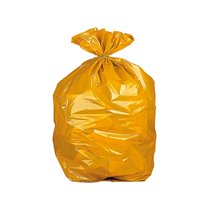 Bolsa Basura Domestica Amarilla Con Autocierre 55 X 60 Cm Rollo De 15 Unidades