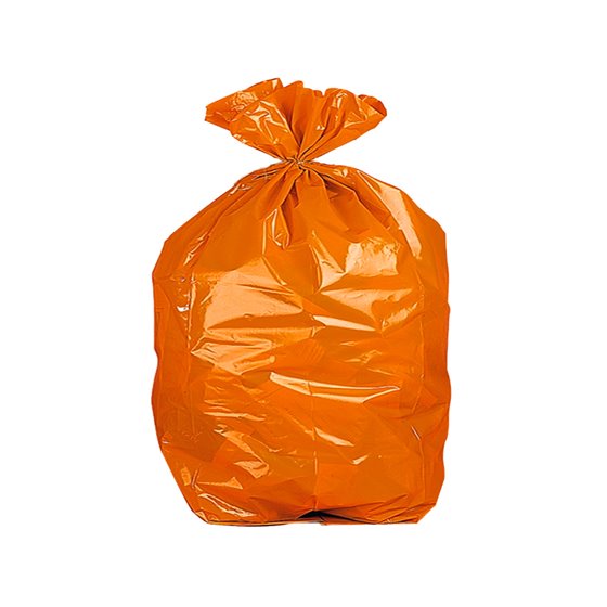 Bolsa Basura Domestica Naranja Con Autocierre 55 X 60 Cm Rollo De 15 Unidades