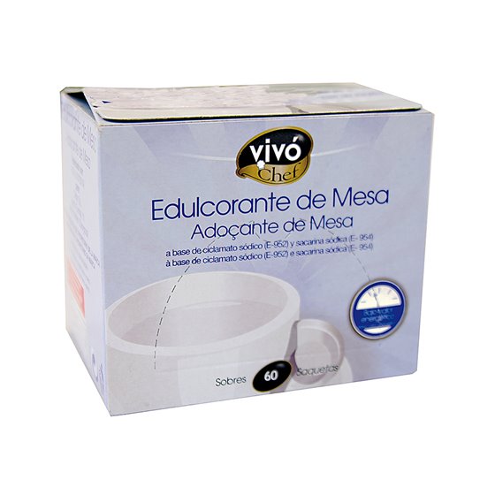 Edulcorante Vivochef De Facil Disolucion Caja De 60 Sobres