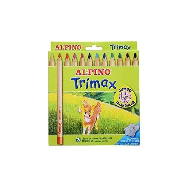 Lápices Colores Triangulares Grueso ALPINO Trimax Caja x 12