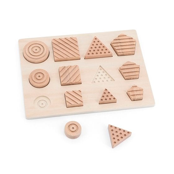 Juego Didactico Andreutoys Formas Geosensoriales Madera 12 Piezas
