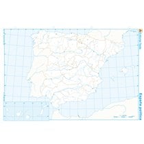 Mapa Mudo B/N Din A4 España Politico