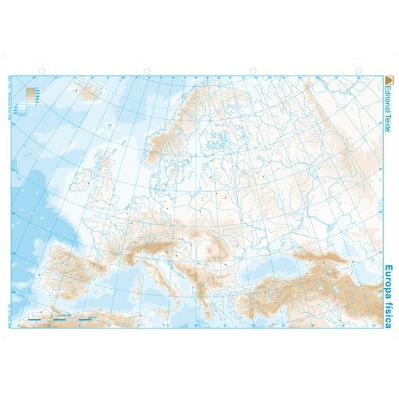 Mapa Mudo B/N Din A4 Europa Fisico