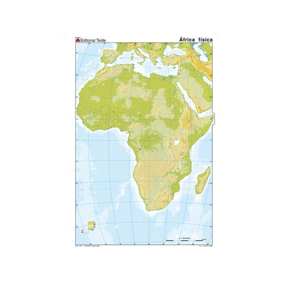 Mapa Mudo Color Din A4 Africa Fisico