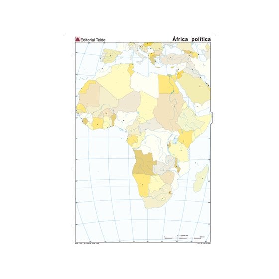 Mapa Mudo Color Din A4 Africa Politico