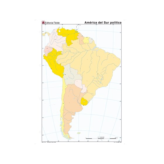 Mapa Mudo Color Din A4 America Del Sur Politico