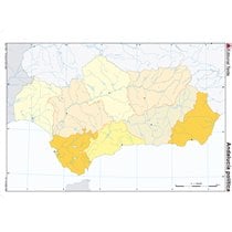 Mapa Mudo Color Din A4 Andalucia Politico