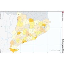 Mapa Mudo Color Din A4 Cataluña Politico