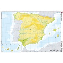 Mapa Mudo Color Din A4 España Fisico