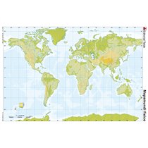Mapa Mudo Color Din A4 Planisferio Fisico
