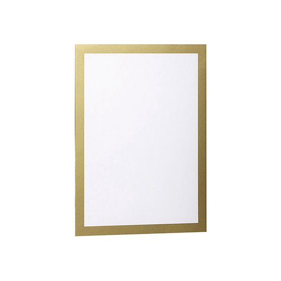 Marco Porta Anuncios Durable Magnetico Din A4 Dorso Adhesivo Removible Color Oro Pack De 2 Unidades