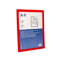 Marco Porta Anuncios Liderpapel Magnetico Din A4 Dorso Adhesivo Removible Color Rojo