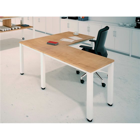 Mesa De Oficina Rocada Executive 2002Ad04 Aluminio/Blanco 160X80 Cm