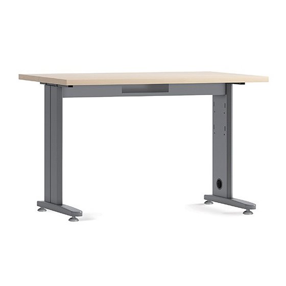 Mesa De Oficina Rocada Metal 2001Ac01 Aluminio /Haya 140X80 Cm