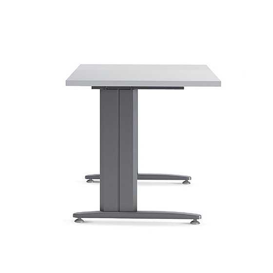 Mesa De Oficina Rocada Metal 2001Ac02 Aluminio /Gris 140X80 Cm