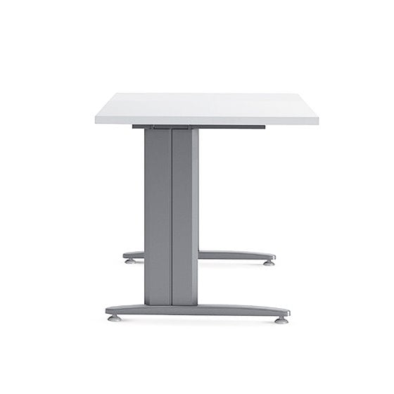 Mesa De Oficina Rocada Metal 2001Ac04 Aluminio /Blanco 140X80 Cm