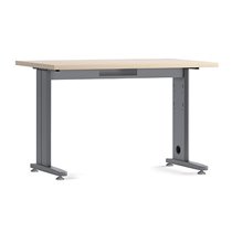 Mesa De Oficina Rocada Metal 2002Ac01 Aluminio /Haya 160X80 Cm