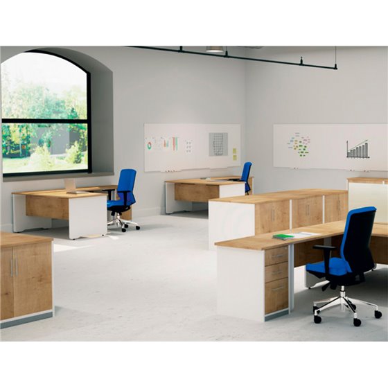 Mesa De Oficina Rocada Work 2001Ab02 Aluminio/Gris 140X80 Cm