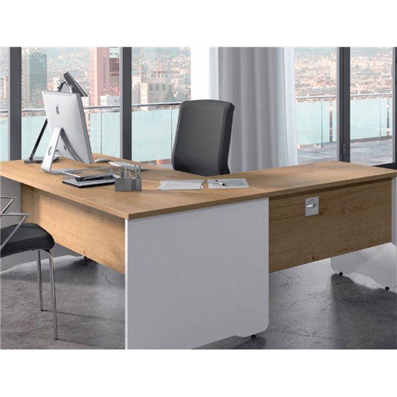 Mesa De Oficina Rocada Work 2003Ab02 Aluminio/Gris 180X80 Cm