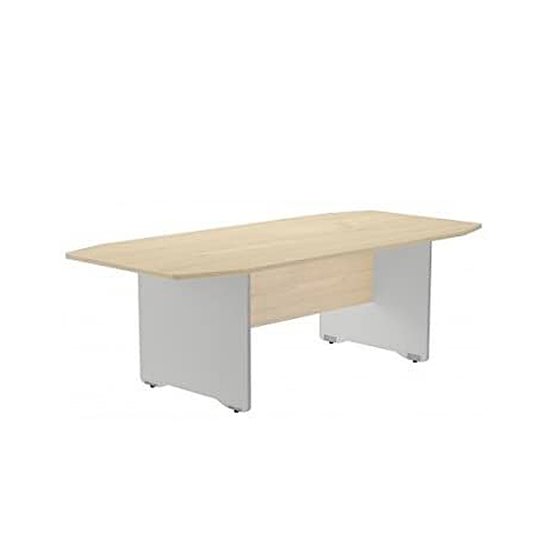 Mesa De Reunion Rocada Meeting 3003Atw04 Estructura Columna Doble Acero Blanco Tablero Madera Blanco