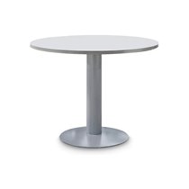 Mesa De Reunion Rocada Meeting 3005At02 Estructura Columna Acero Gris Tablero Madera Gris 100 Cm Diametro