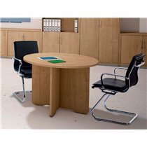 Mesa De Reunion Rocada Redonda 3006Aw02 Estructura Madera En Aspas Color Blanco Tablero Gris 120Cm Diametro