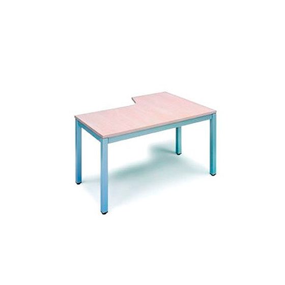 Mesa Rocada Serie Executive 180X120 Cm Izquierda Acabado Ad04 Aluminio/Blanco