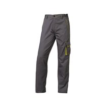 Pantalon De Trabajo Deltaplus Cintura Ajustable 5 Bolsillos Color Gris Verde Talla 3Xl