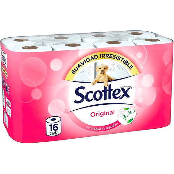 Papel Higienico Scottex 2 Capa S Original Paquete 16 Rollos
