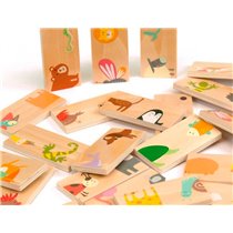 Puzle Andreutoys Domino Animales Madera 28 Piezas